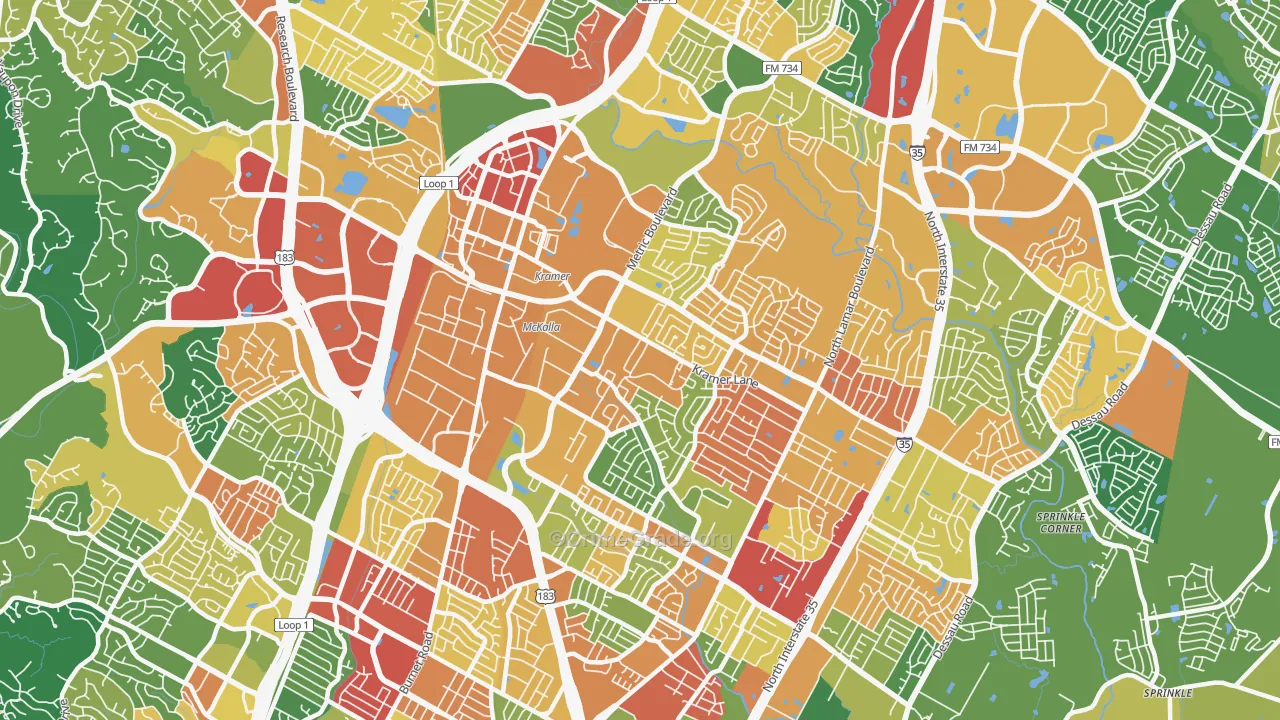 78758, TX Map of Theft Rates