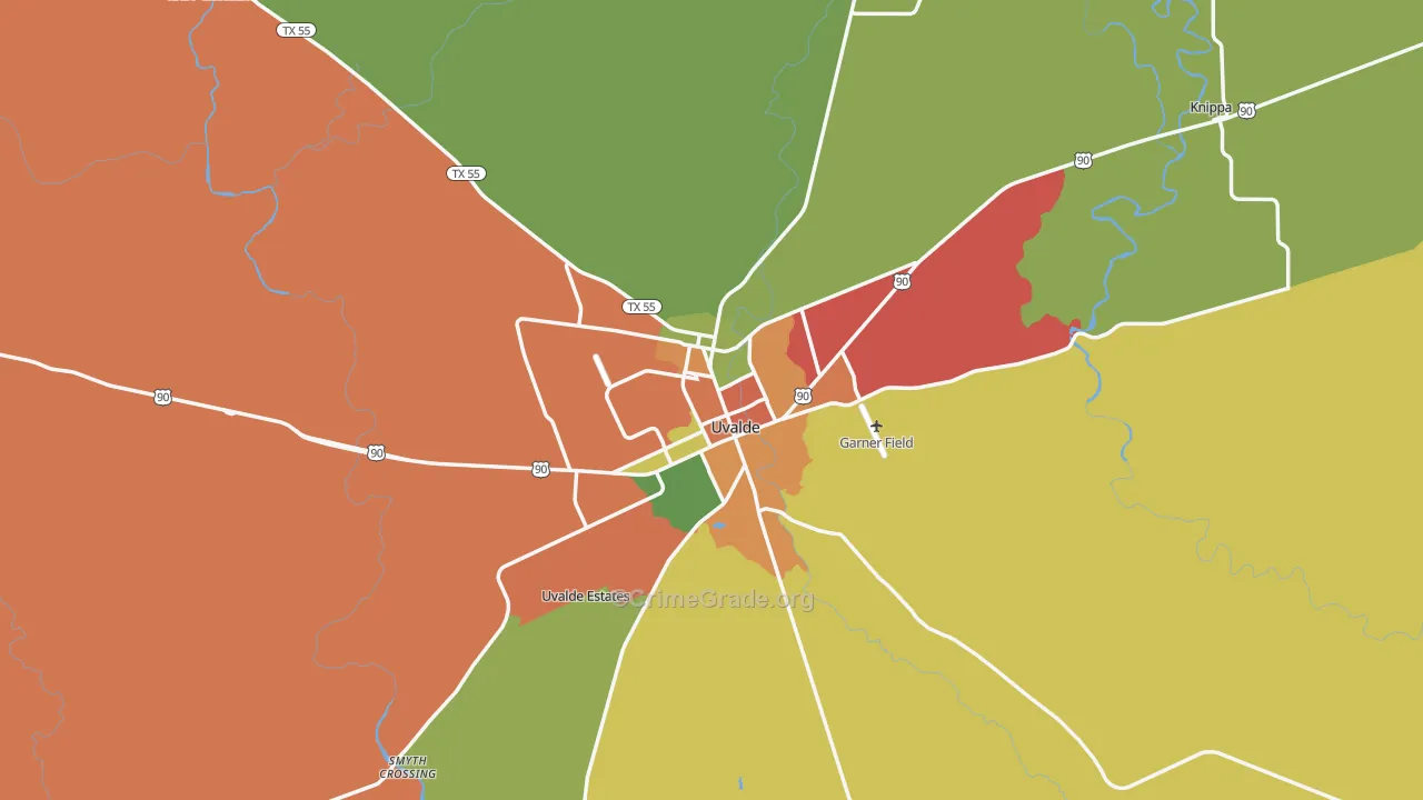 78801, TX Map of Theft Rates