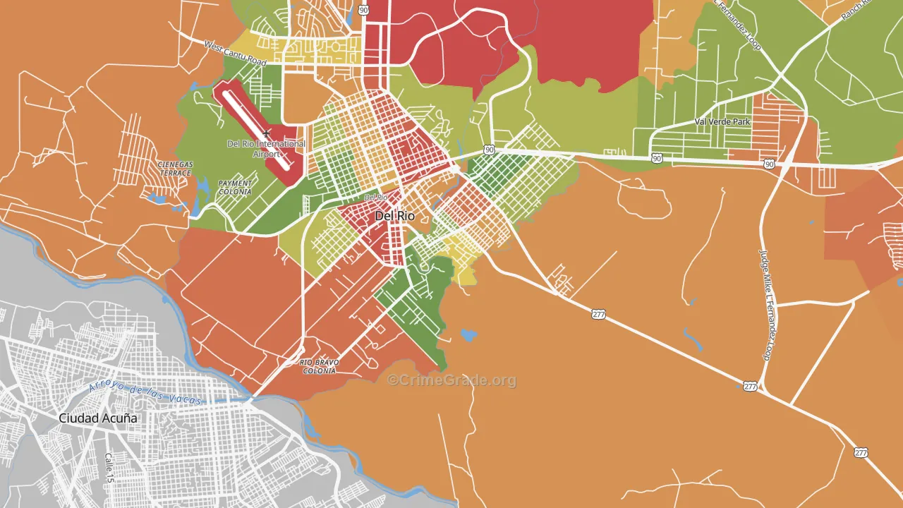 78841, TX Map of Theft Rates