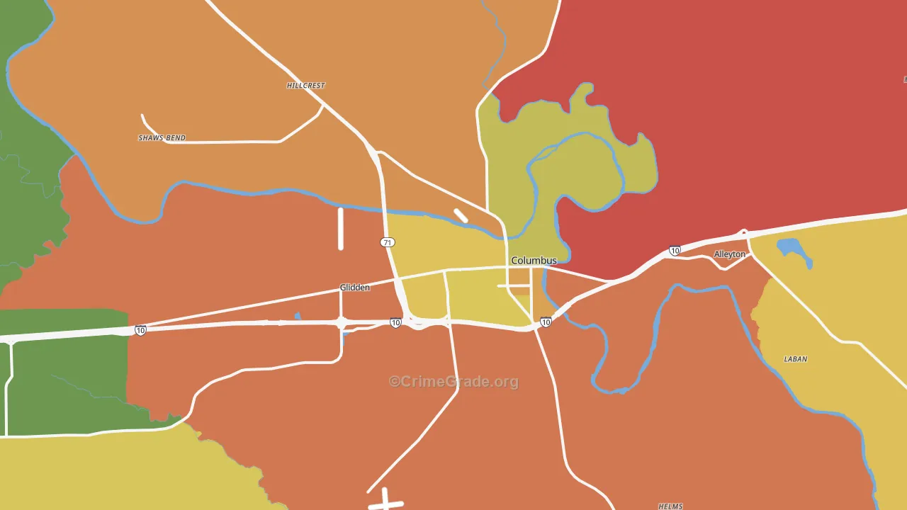 78934, TX Map of Theft Rates