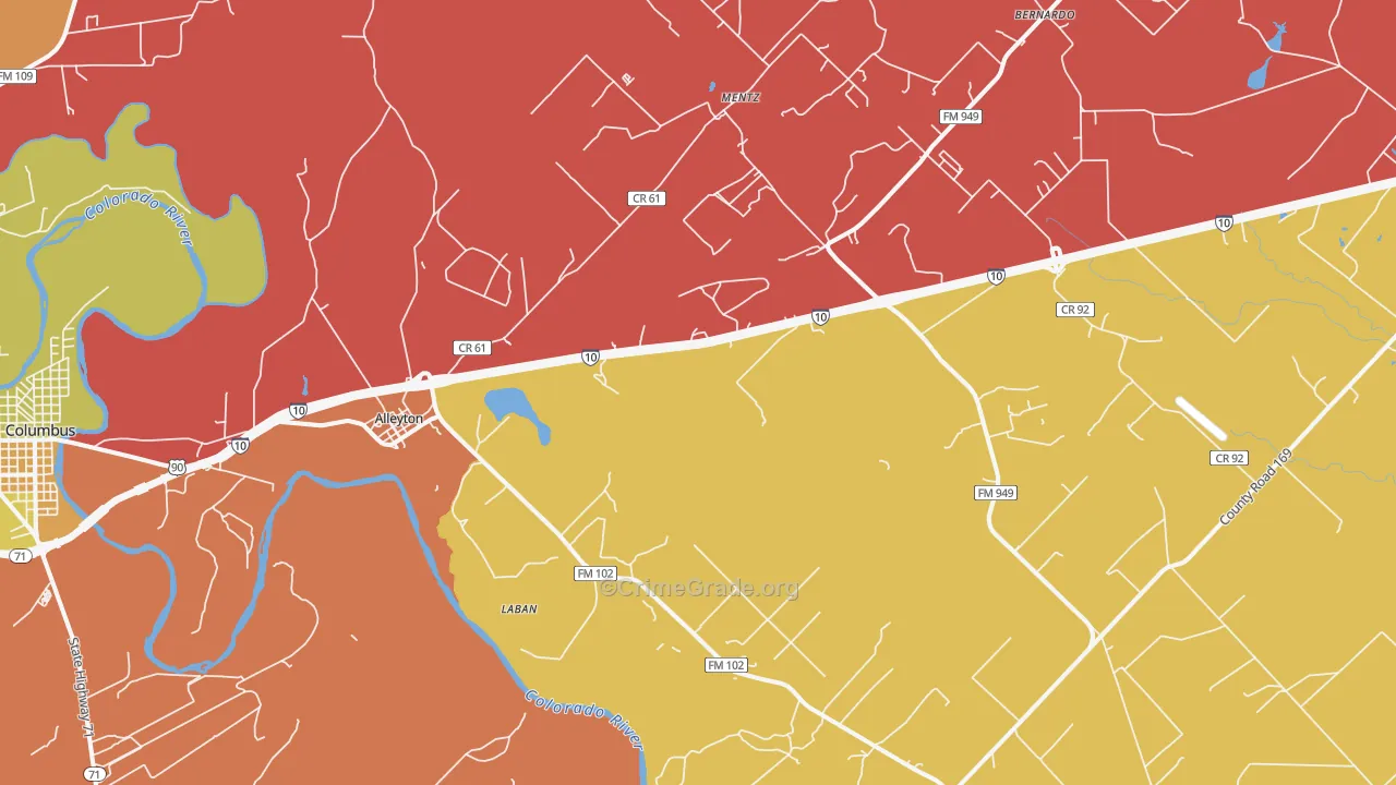 78935, TX Map of Theft Rates