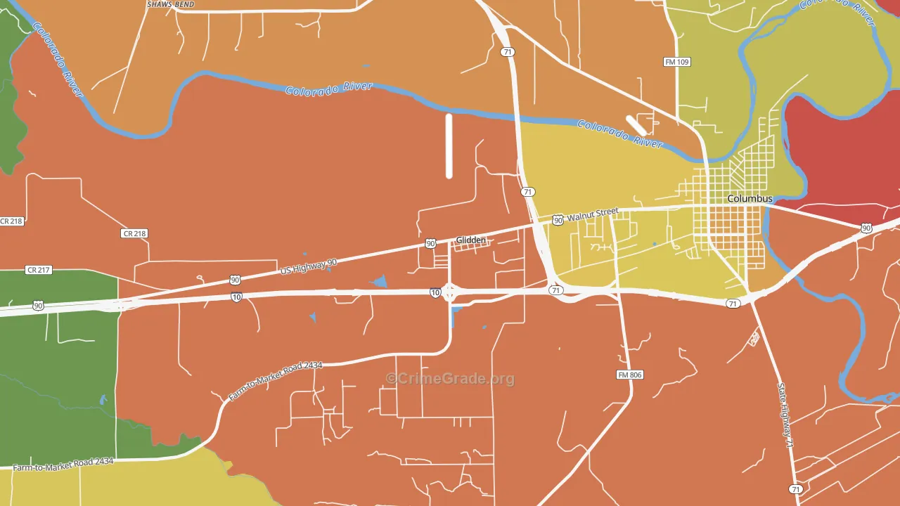 78943, TX Map of Theft Rates