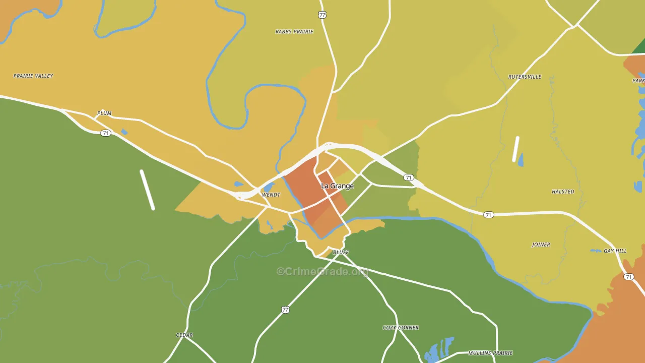 78945, TX Map of Theft Rates
