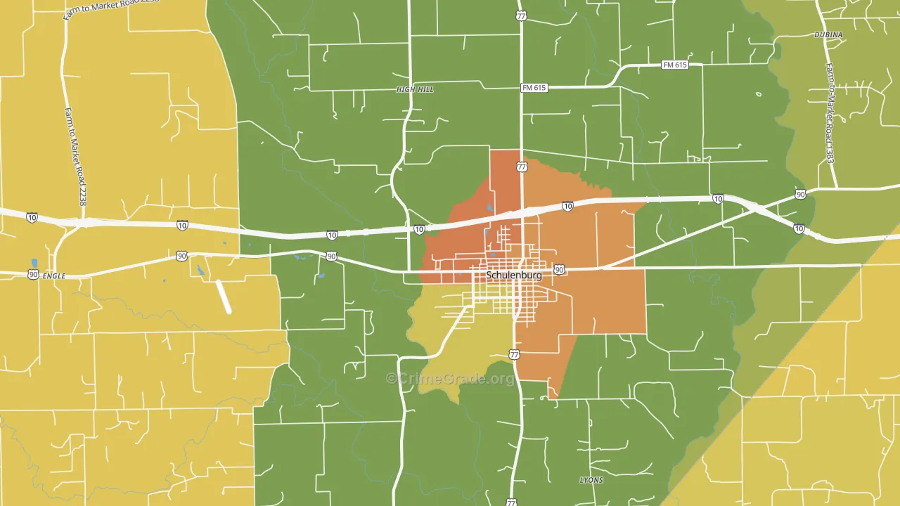 78956, TX Map of Theft Rates