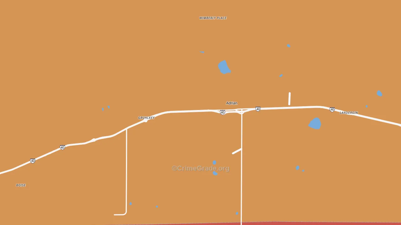 79001, TX Map of Theft Rates