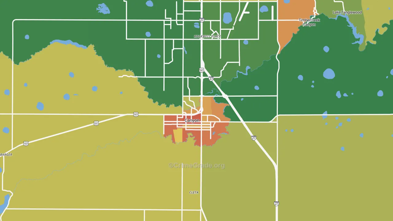 79015, TX Map of Theft Rates