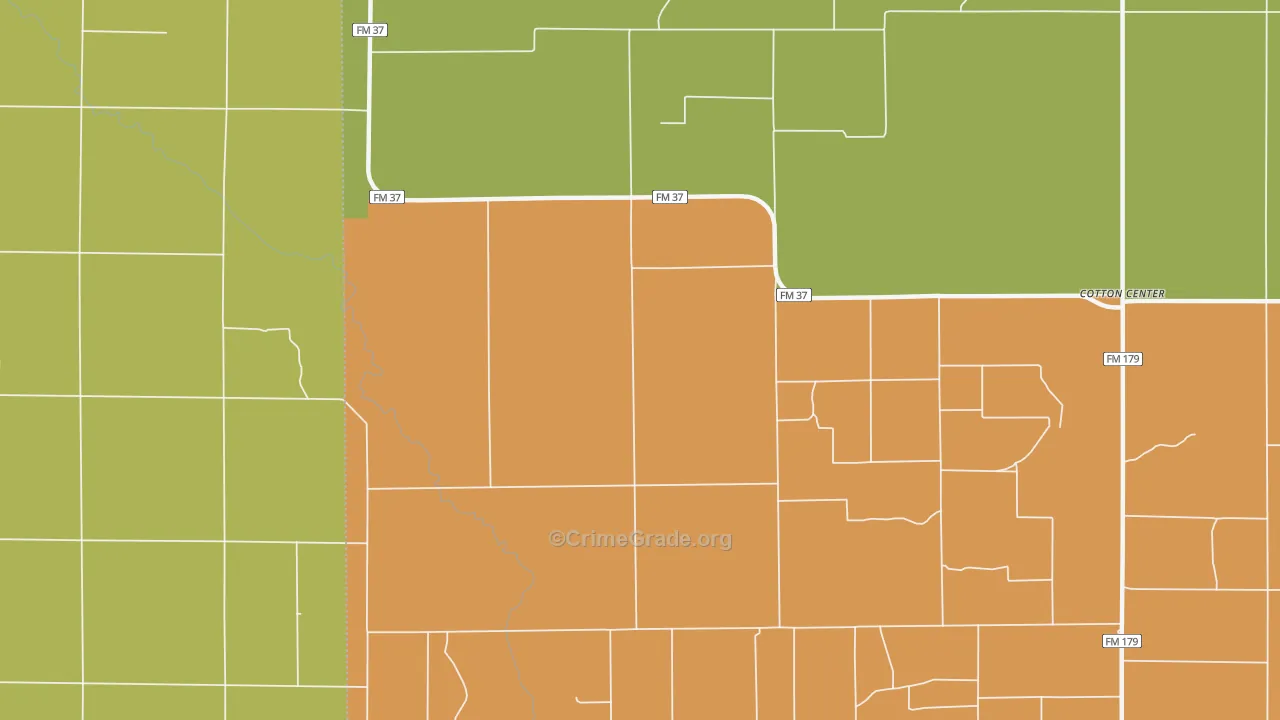 79021, TX Map of Theft Rates