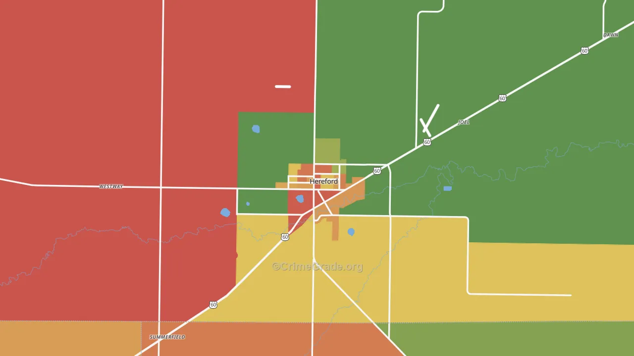 79045, TX Map of Theft Rates