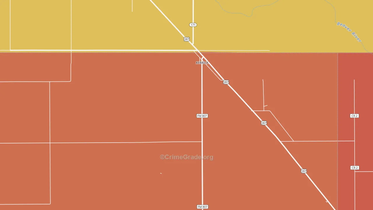 79051, TX Map of Theft Rates
