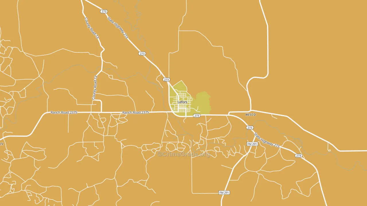 79054, TX Map of Theft Rates