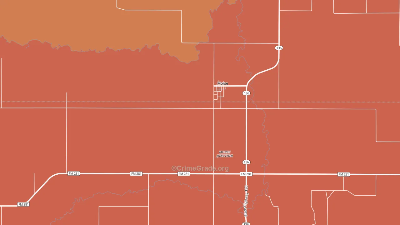 79062, TX Map of Theft Rates