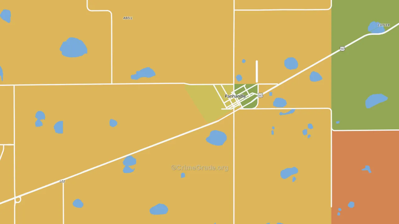 79068, TX Map of Theft Rates