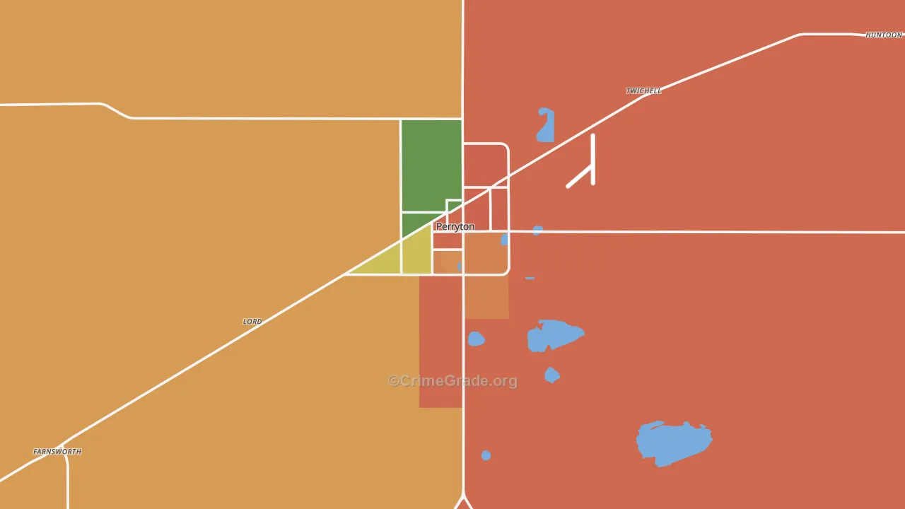 79070, TX Map of Theft Rates