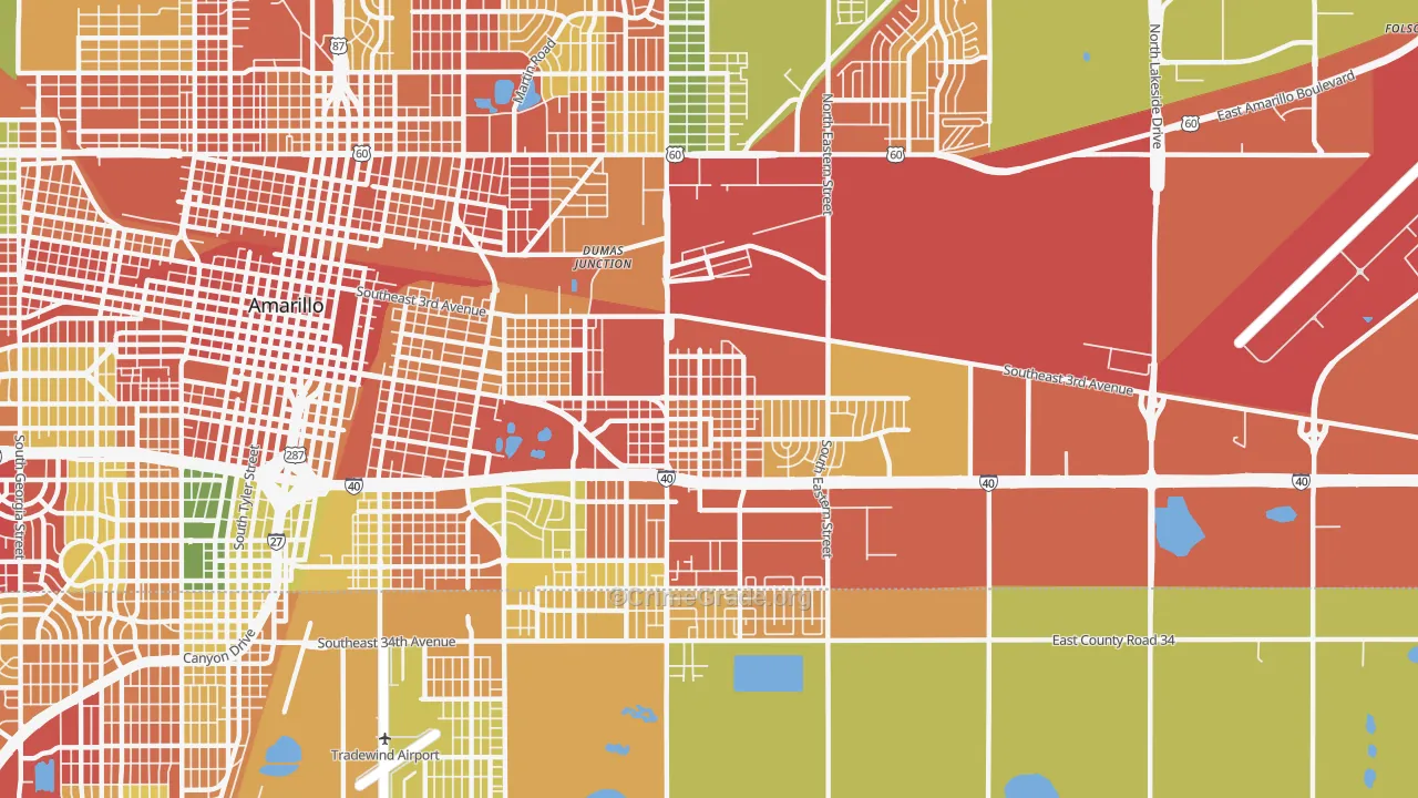 79104, TX Map of Theft Rates