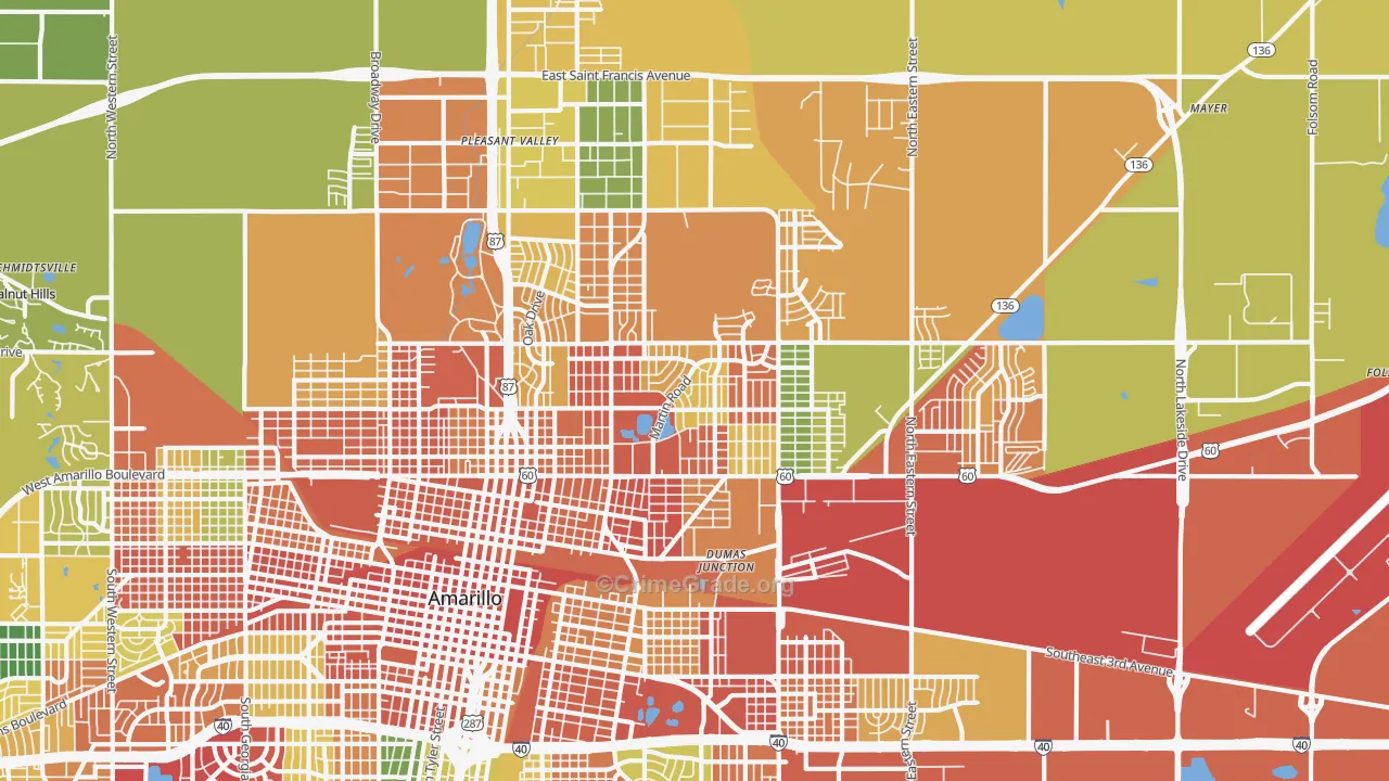 79107, TX Map of Theft Rates