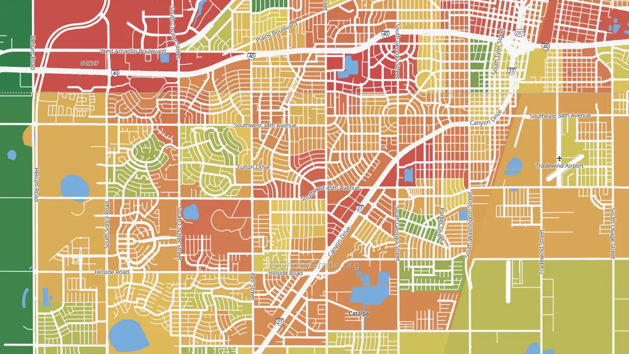 79109, TX Map of Theft Rates