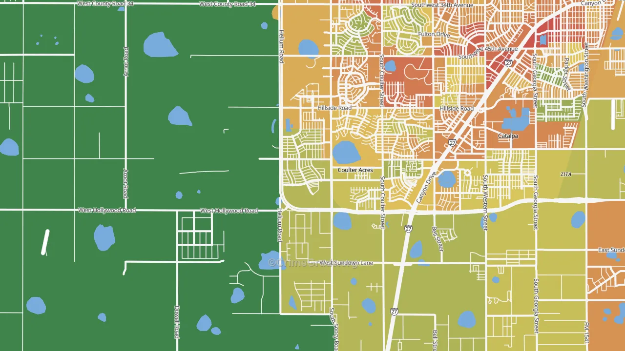 79119, TX Map of Theft Rates