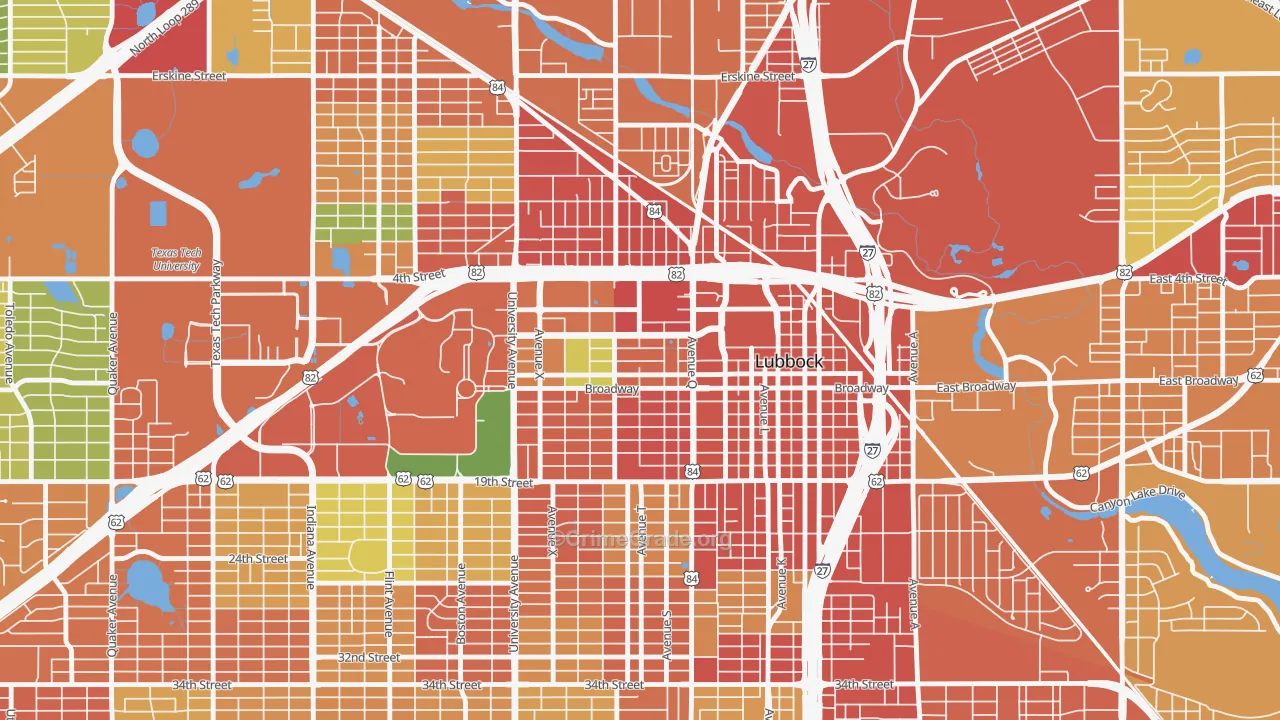 79401, TX Map of Theft Rates