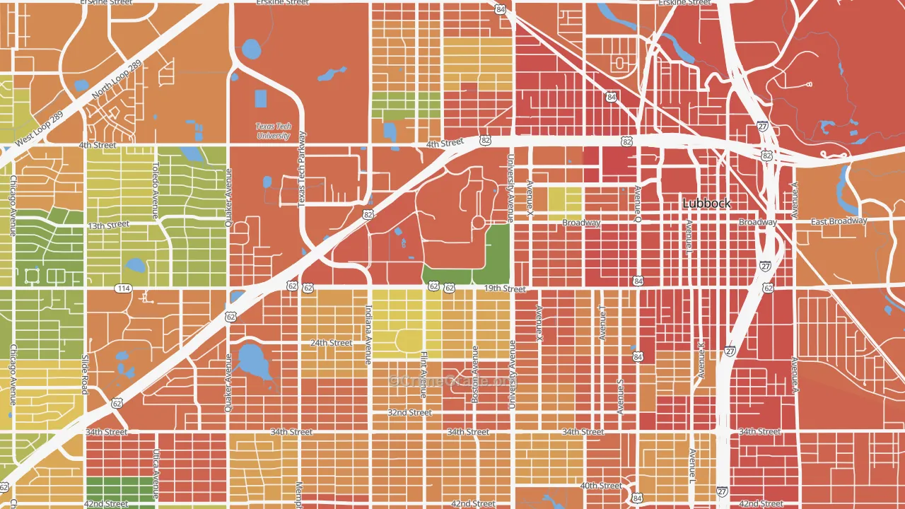 79406, TX Map of Theft Rates