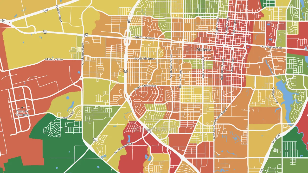 79605, TX Map of Theft Rates