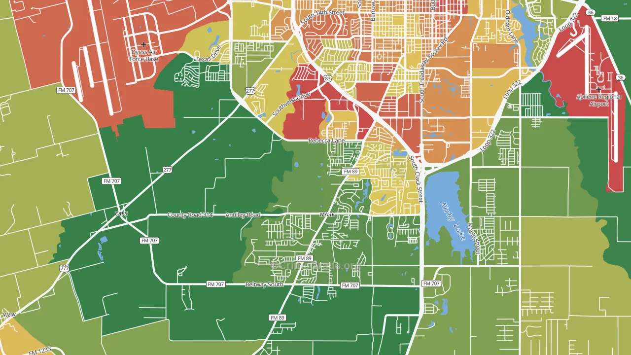 79606, TX Map of Theft Rates