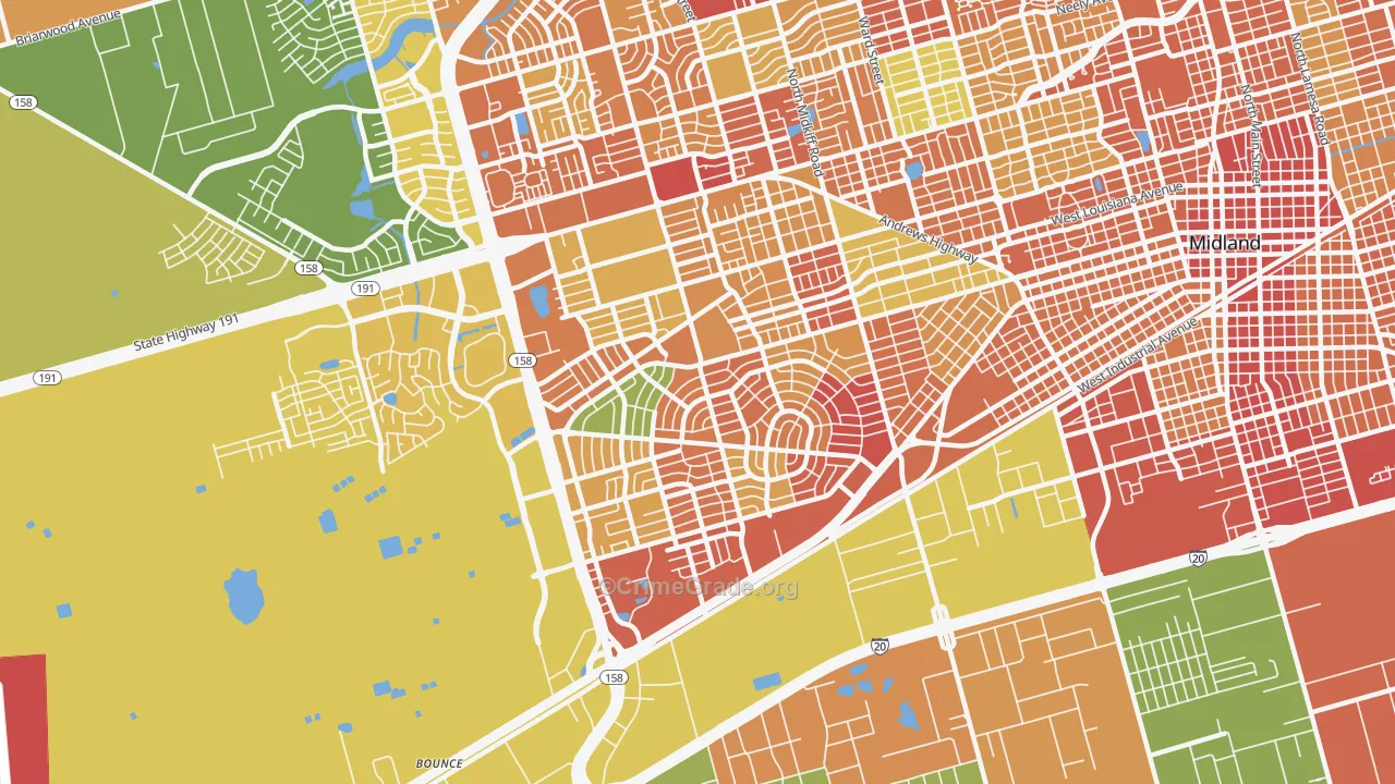 79703, TX Map of Theft Rates