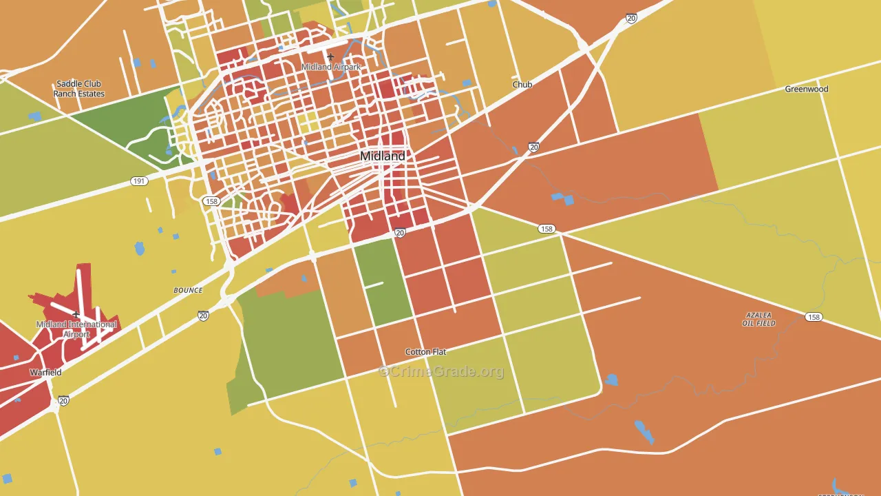 79706, TX Map of Theft Rates