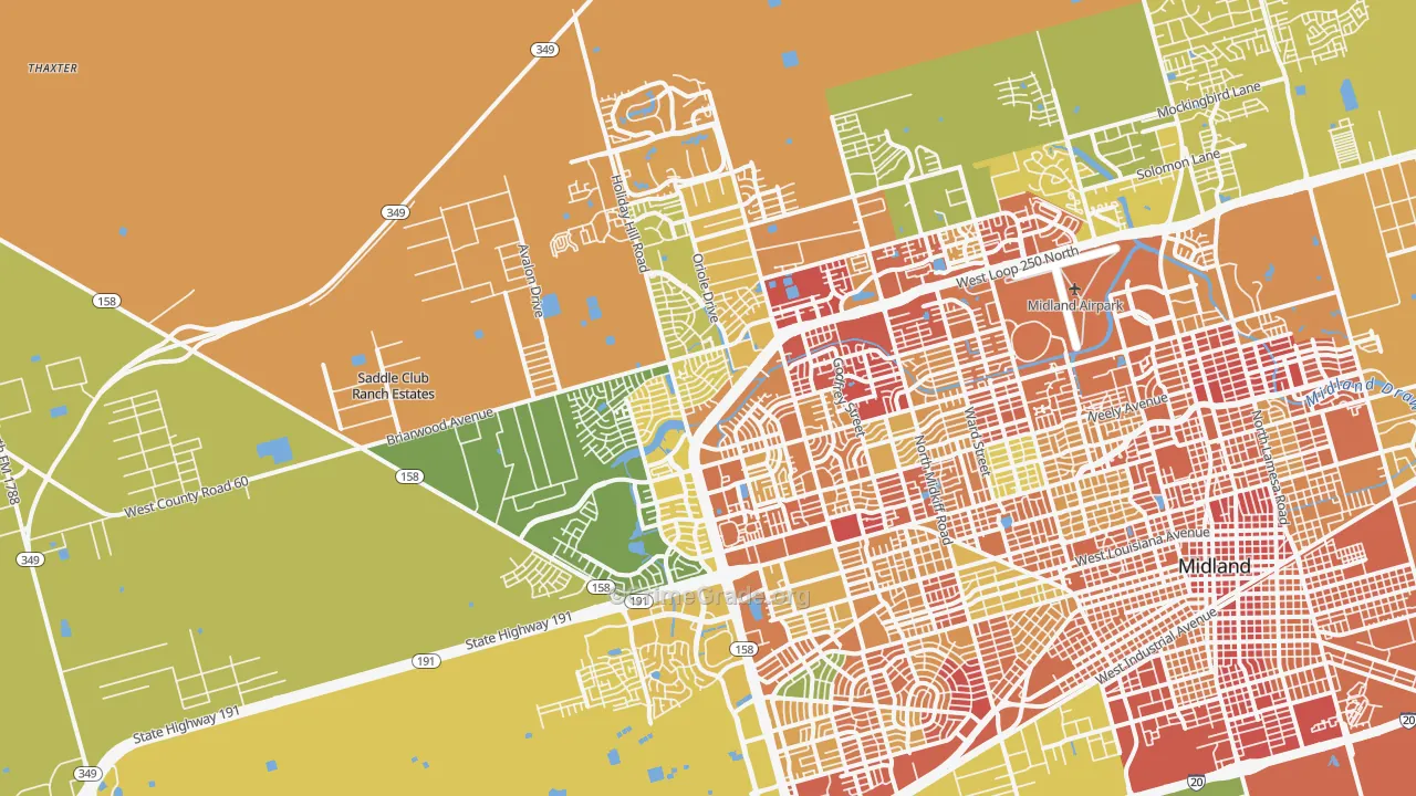 79707, TX Map of Theft Rates