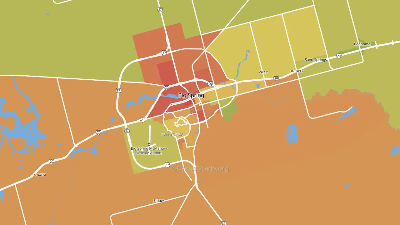 79720, TX Map of Theft Rates