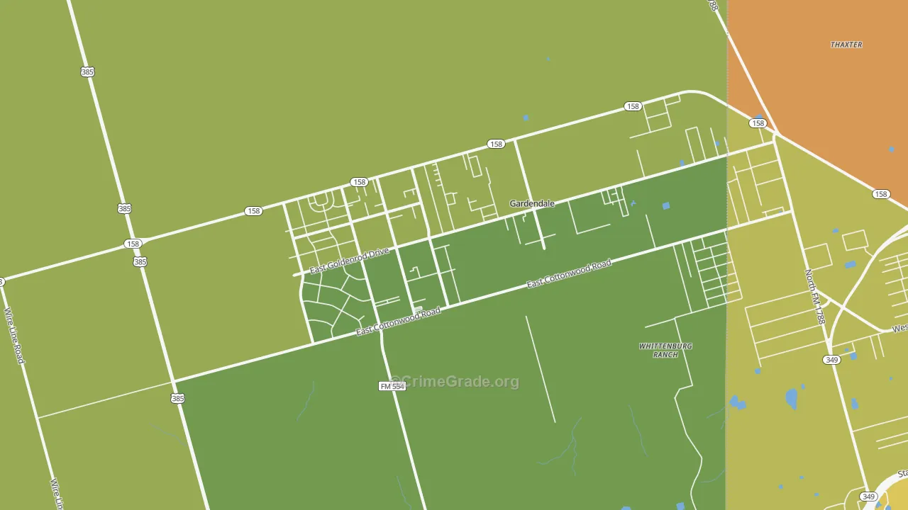 79758, TX Map of Theft Rates