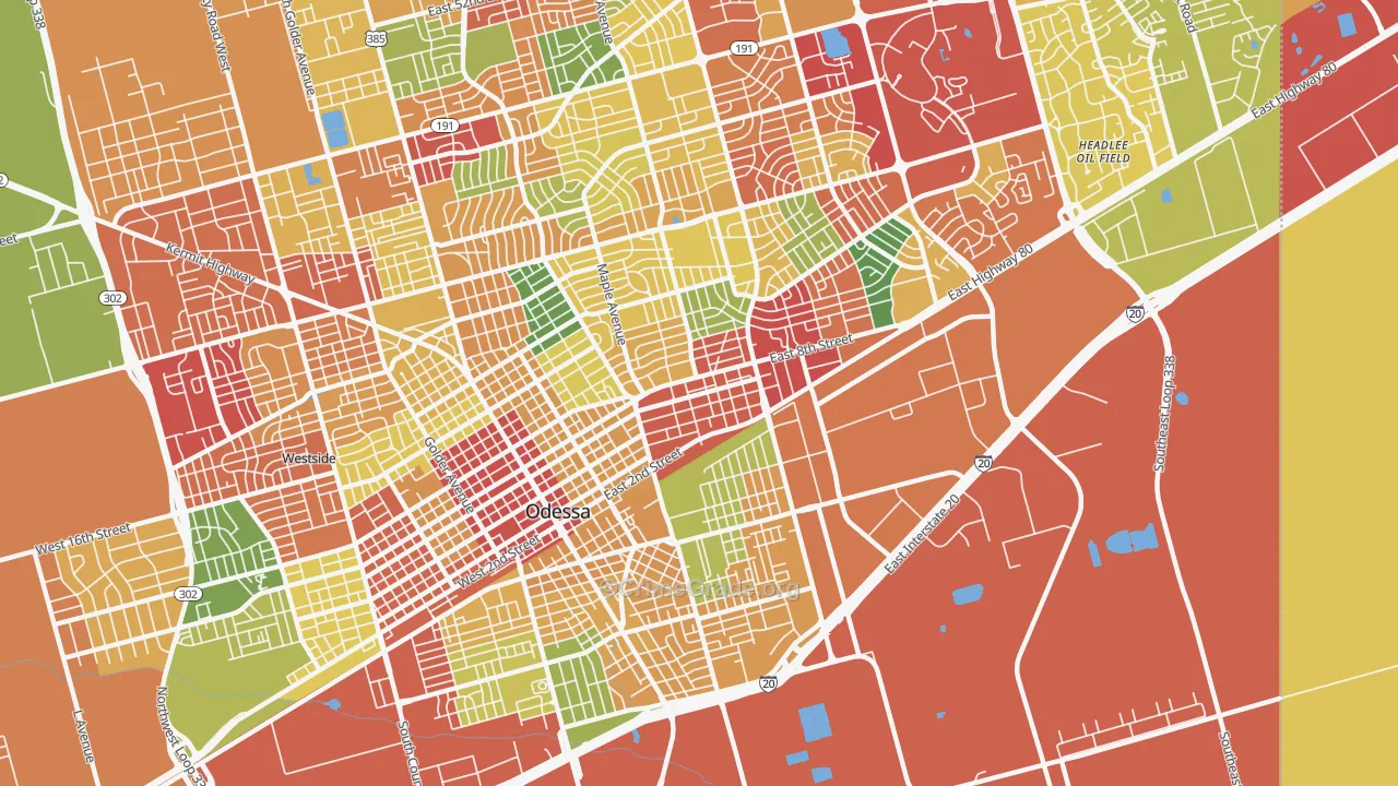 79761, TX Map of Theft Rates