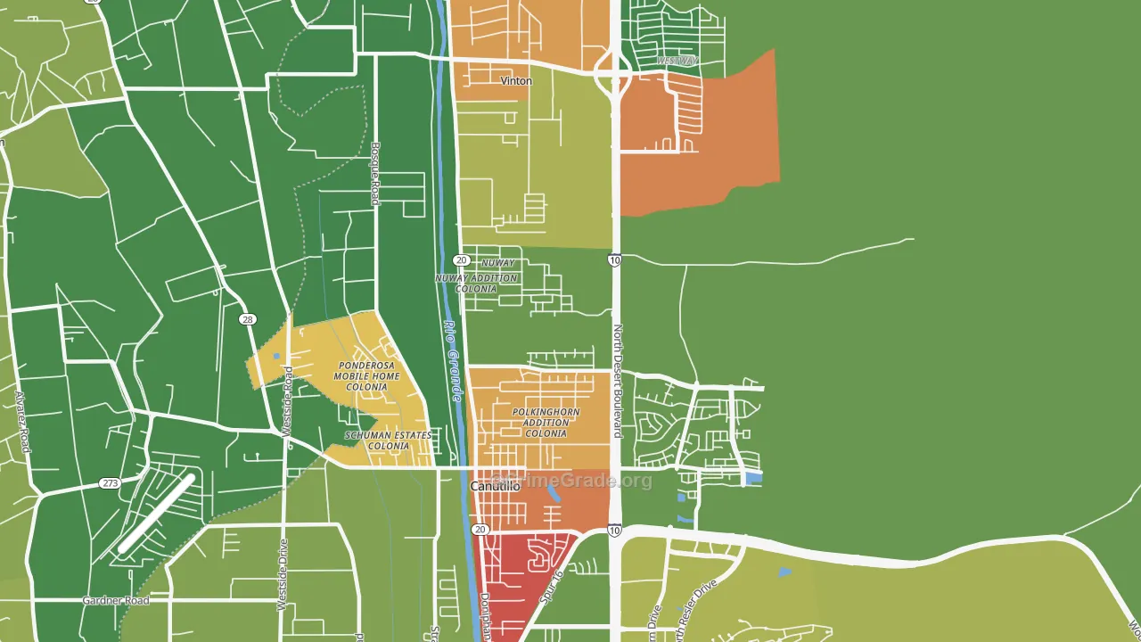 79835, TX Map of Theft Rates