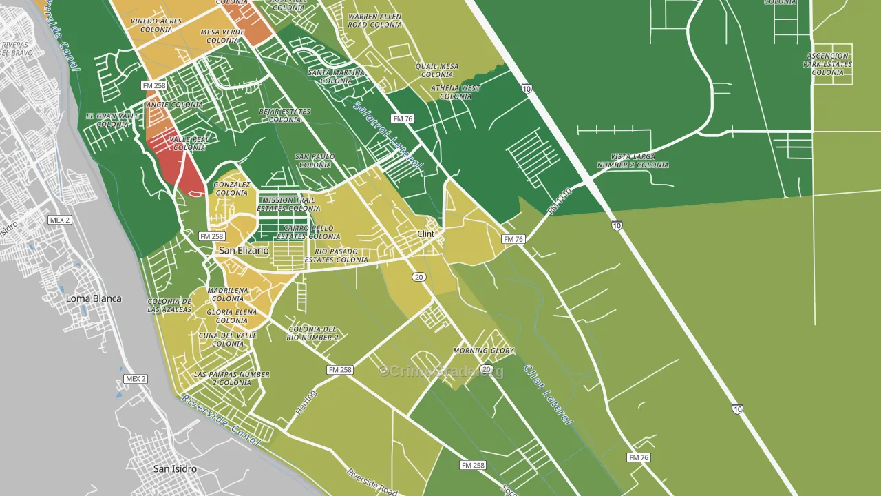 79836, TX Map of Theft Rates