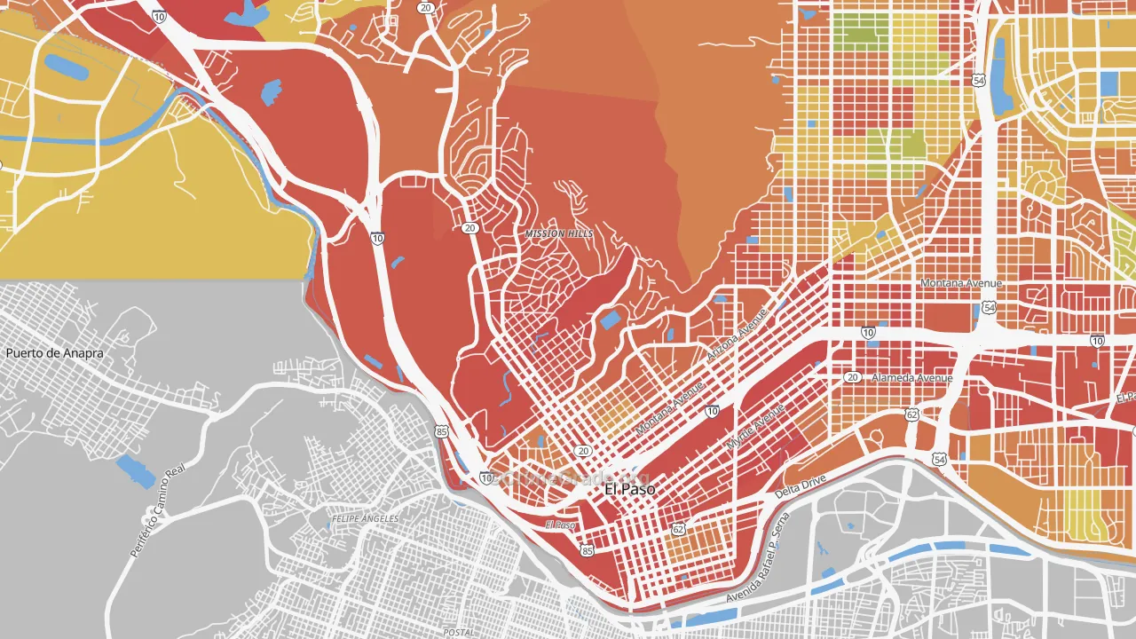 79902, TX Map of Theft Rates