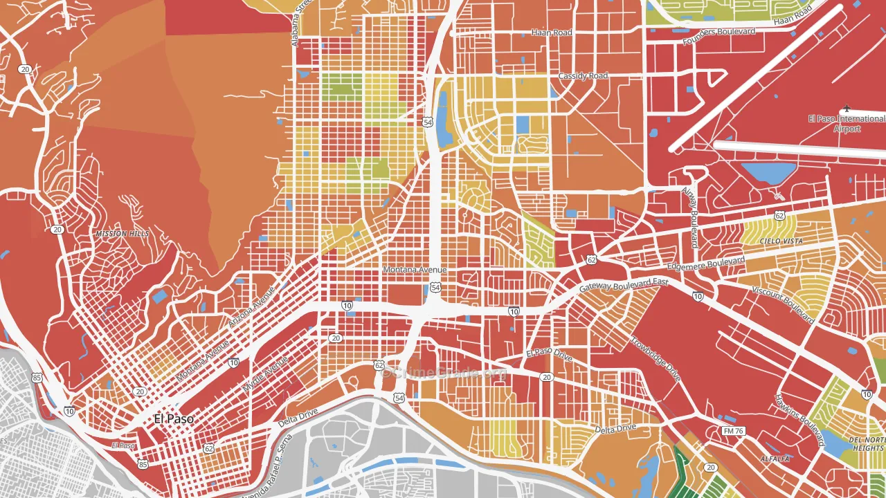 79903, TX Map of Theft Rates