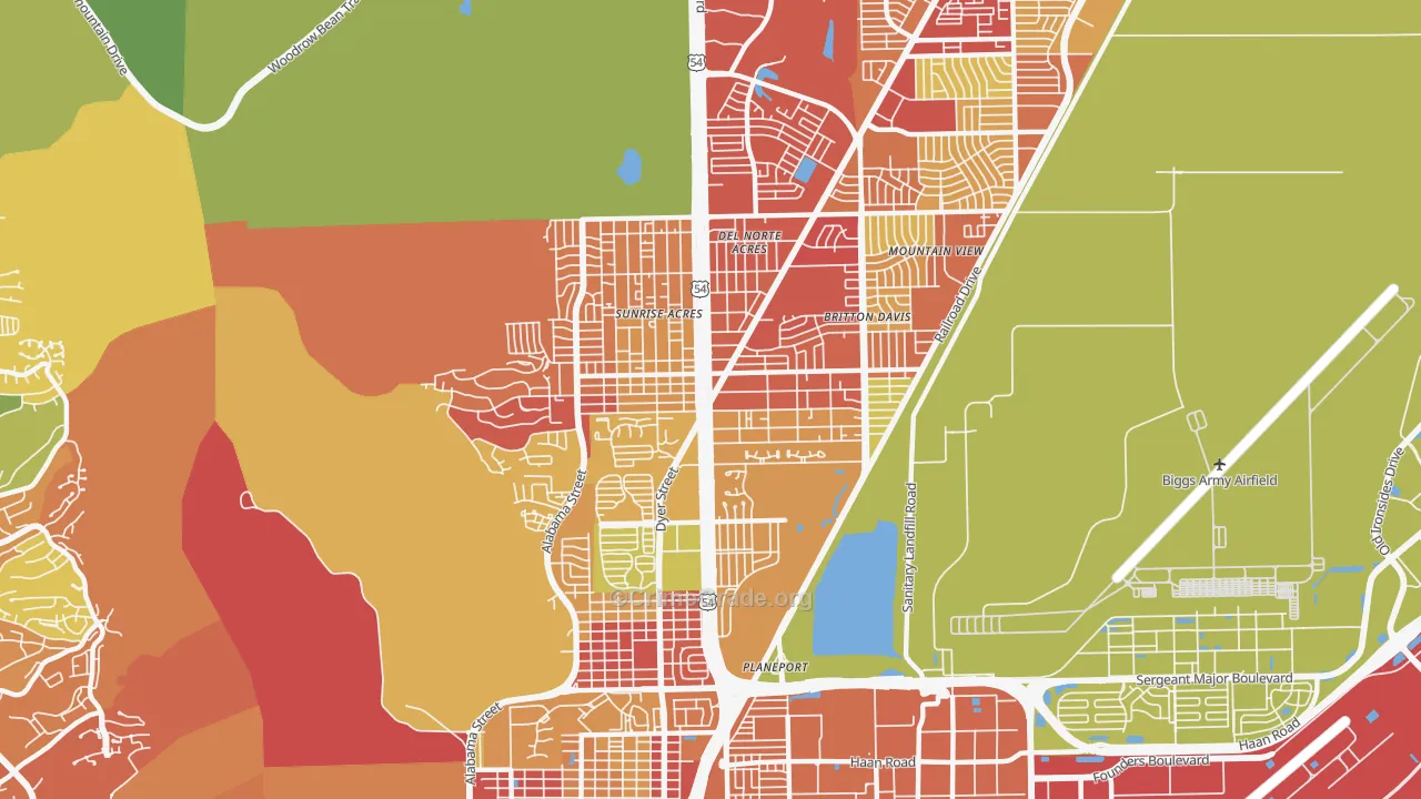 79904, TX Map of Theft Rates