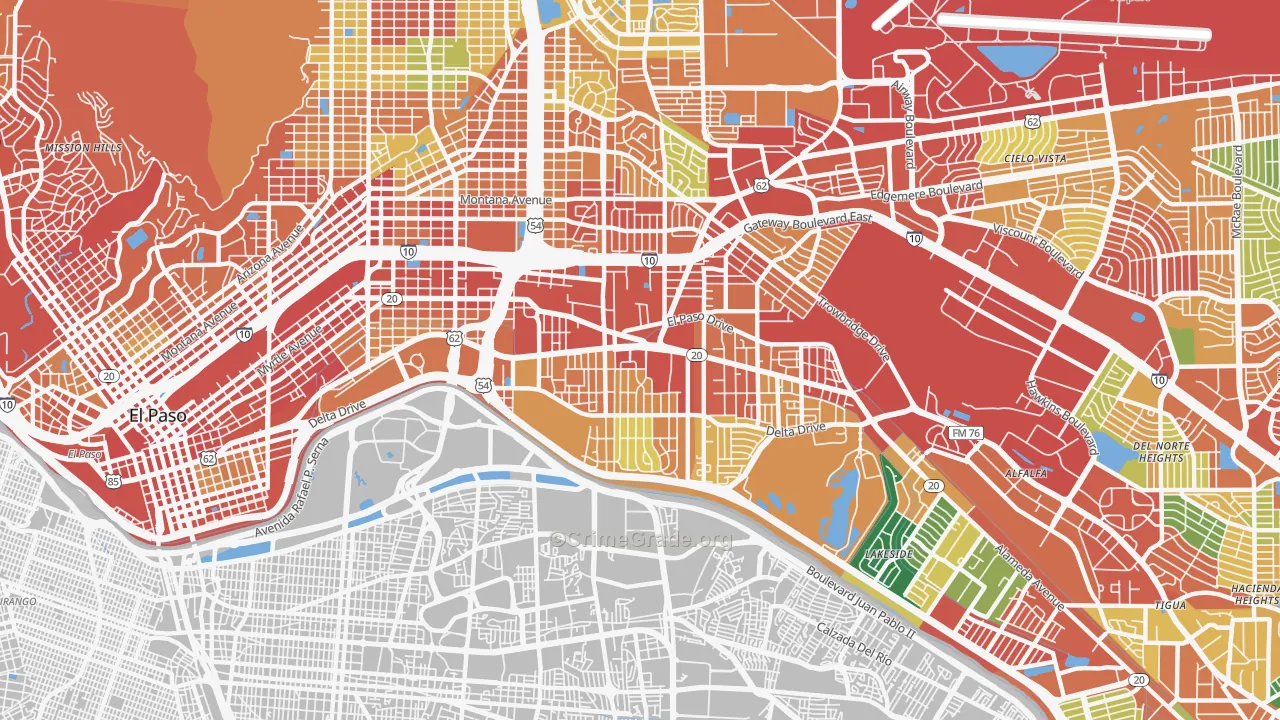 79905, TX Map of Theft Rates
