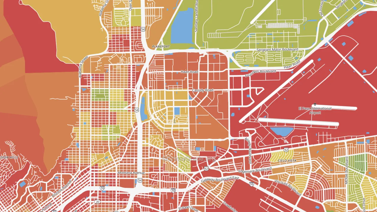 79906, TX Map of Theft Rates