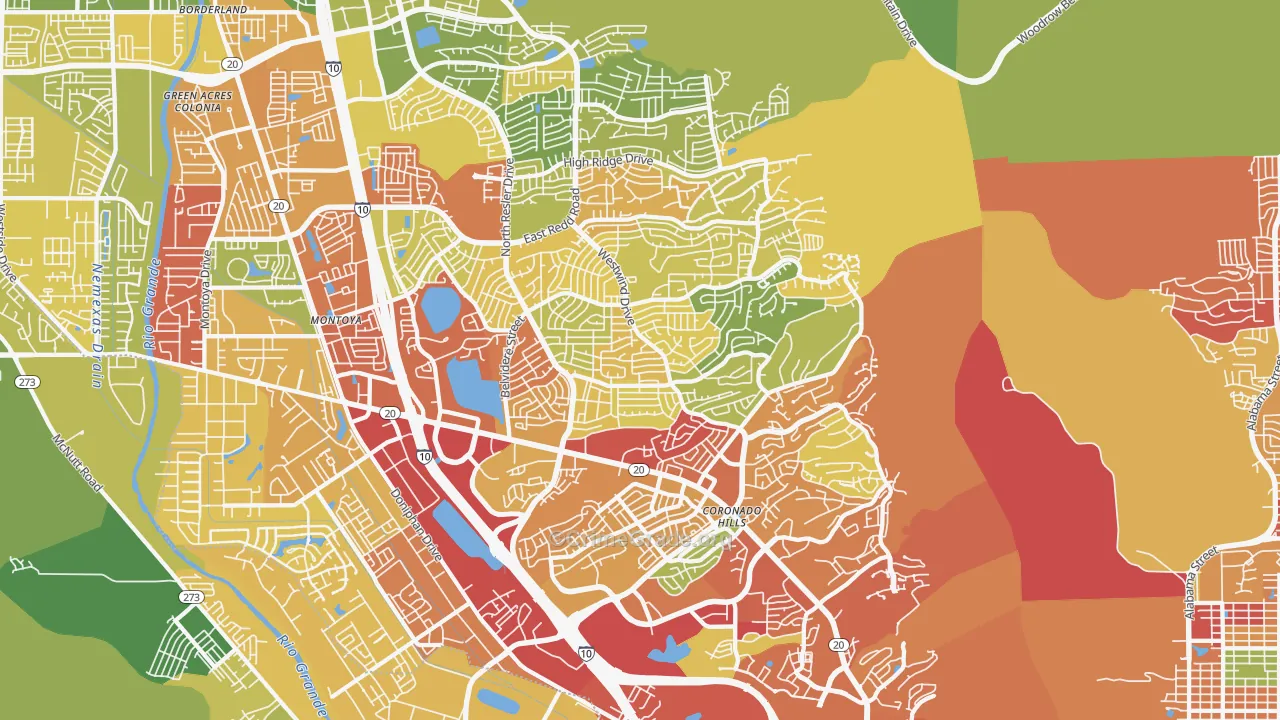 79912, TX Map of Theft Rates