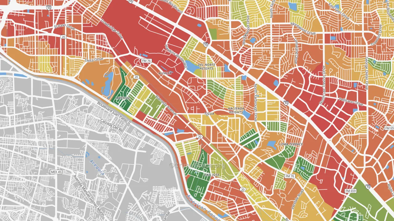 79915, TX Map of Theft Rates