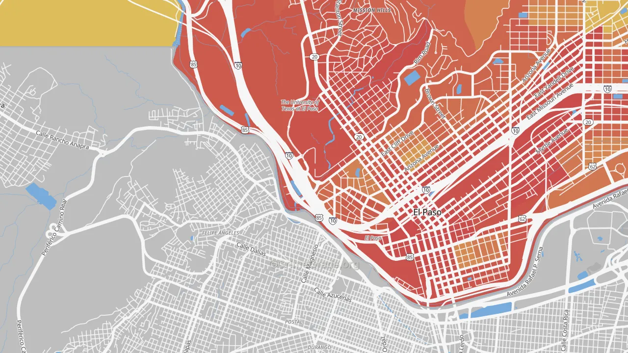 79968, TX Map of Theft Rates