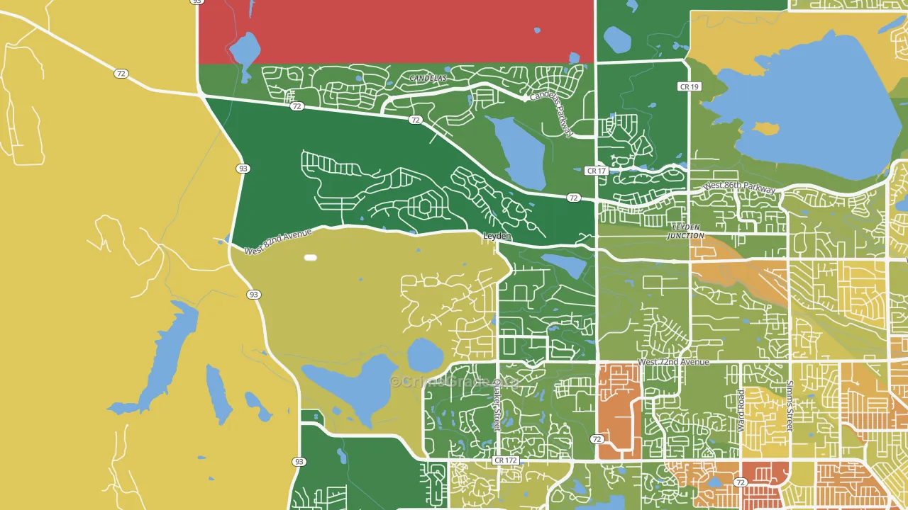 80007, CO Map of Theft Rates
