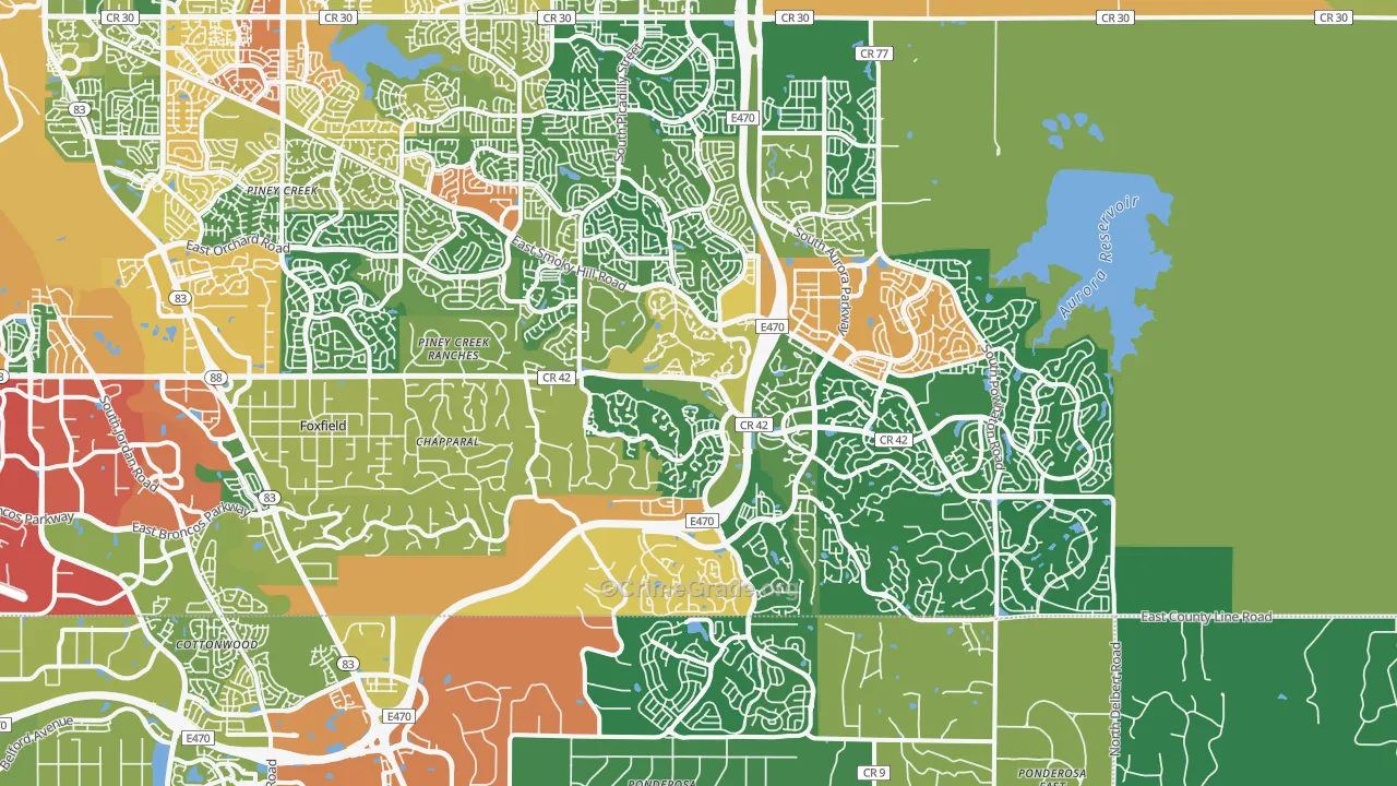 80016, CO Map of Theft Rates