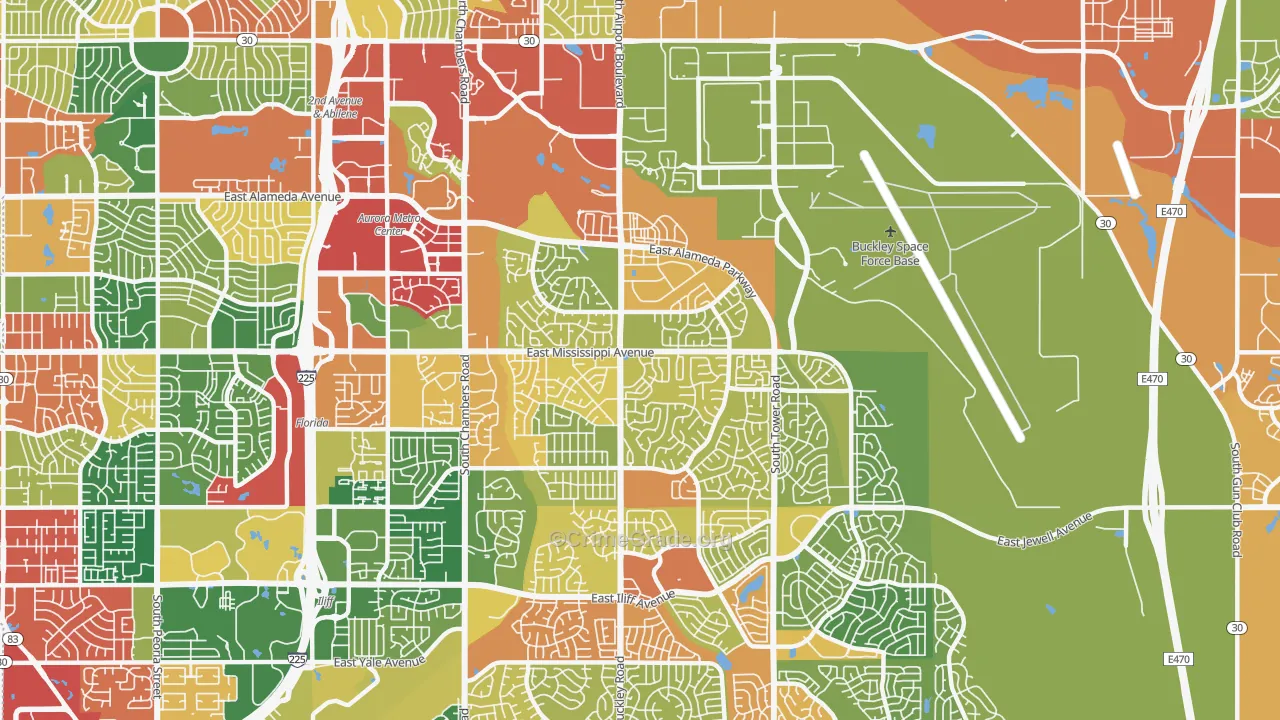 80017, CO Map of Theft Rates