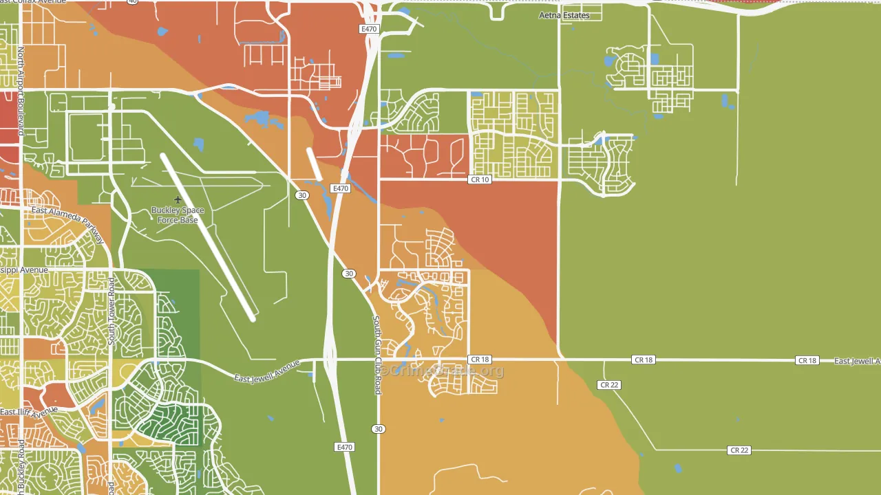80018, CO Map of Theft Rates