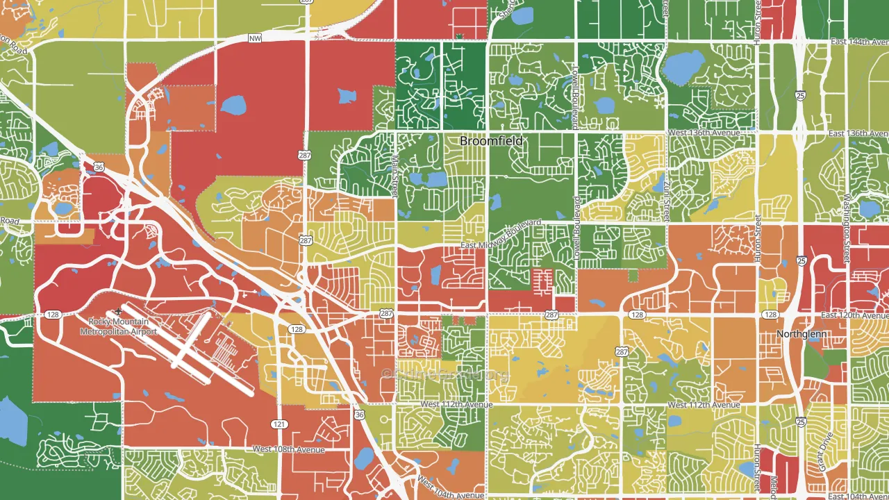 80020, CO Map of Theft Rates