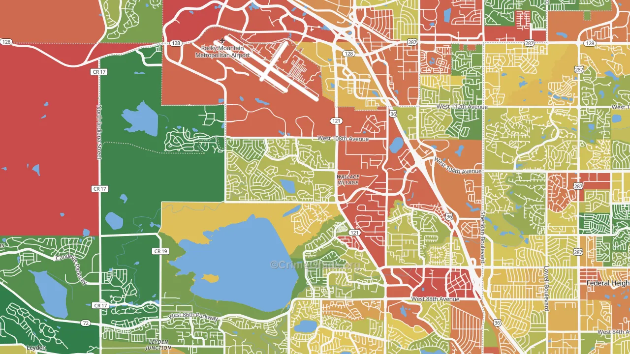 80021, CO Map of Theft Rates