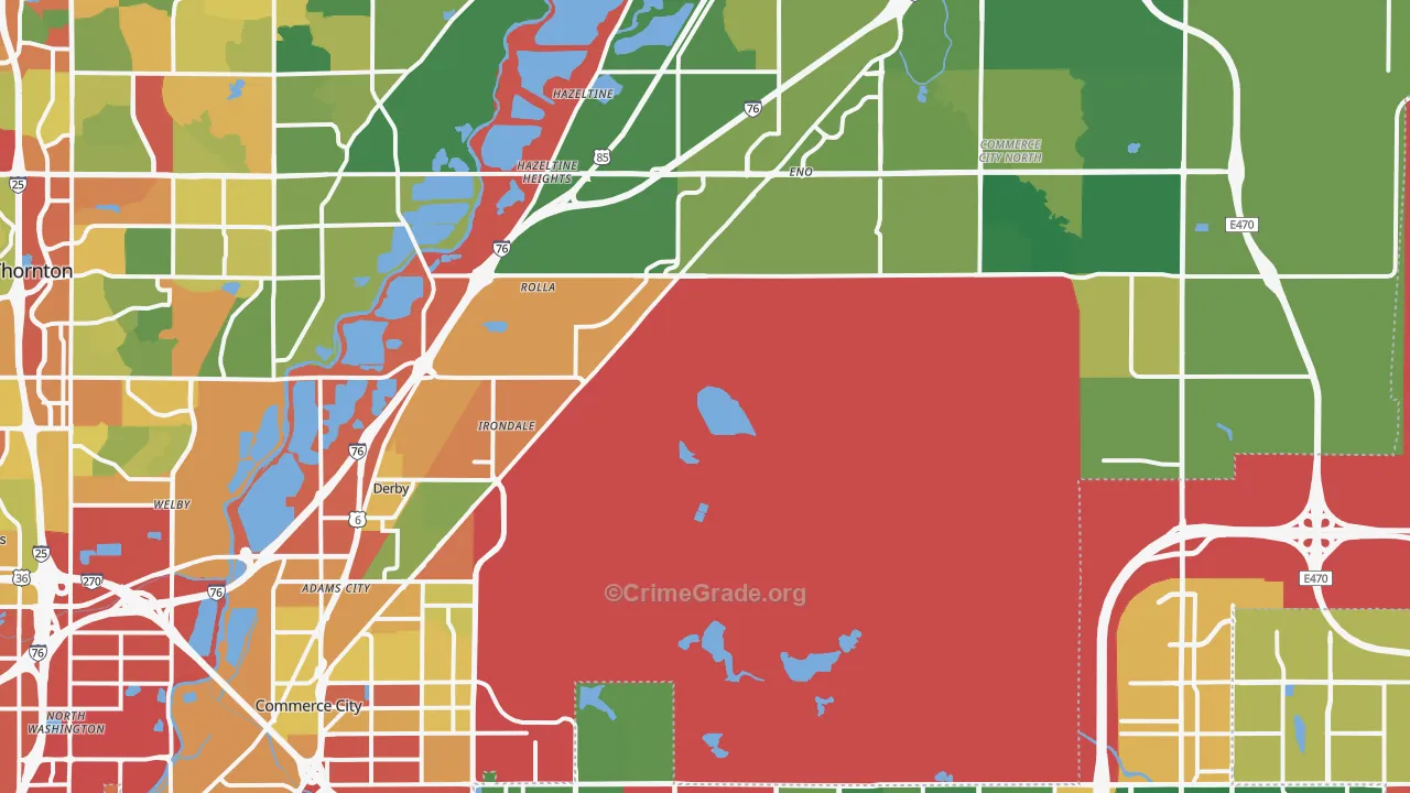 80022, CO Map of Theft Rates