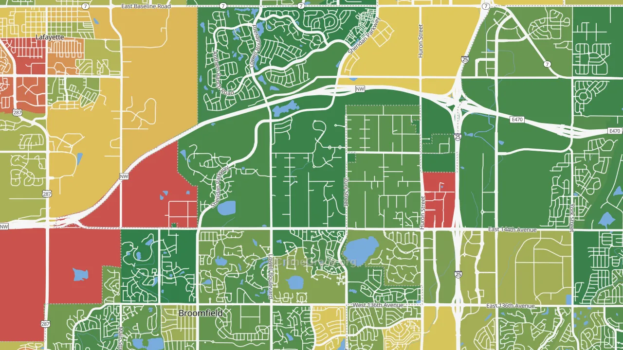 80023, CO Map of Theft Rates