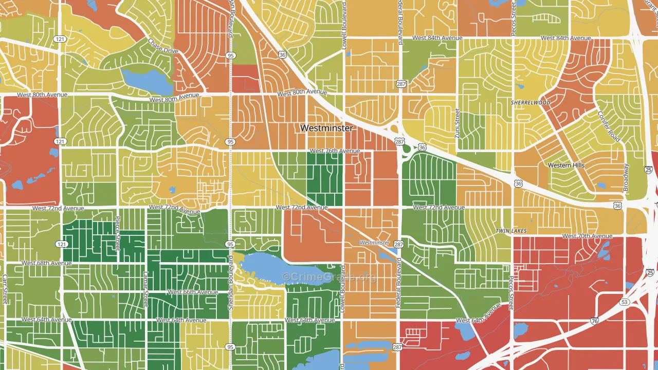 80030, CO Map of Theft Rates